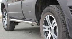 Защита порогов из трубы Ø63 Petroil Tuning Лада 2123 (Нива Шевроле) 1 рестайлинг (2009-2020) (Нержавеющая полированная сталь)