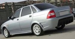 5 649 р. Накладка на задний бампер CT Лада Приора 2170 седан дорестайлинг (2007-2014) (Неокрашенная)  с доставкой в г. Майкоп. Увеличить фотографию 4