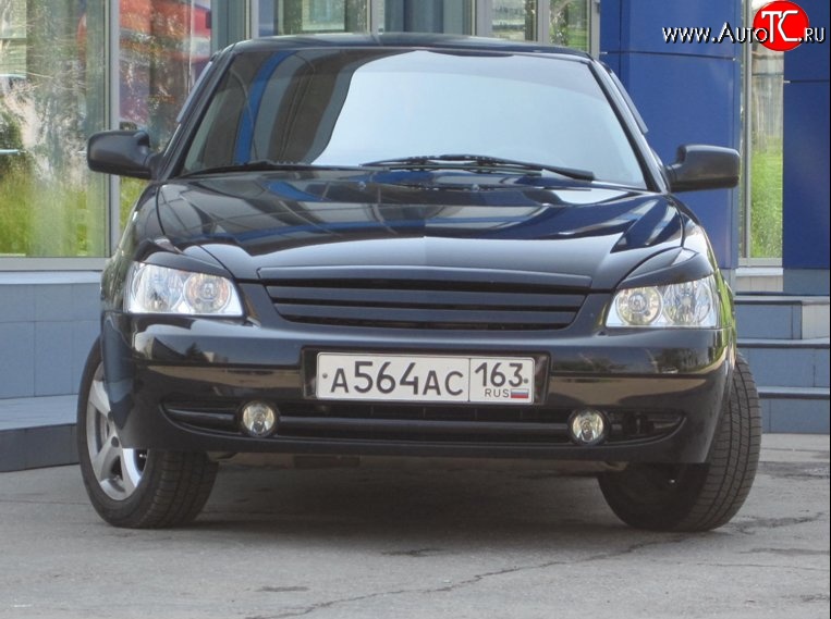 499 р. Решетка бампера 21728 Priora Sport верхняя Лада Приора 2172 хэтчбек дорестайлинг (2008-2014)  с доставкой в г. Майкоп