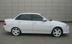 9 399 р. Передний бампер Lancer Style Лада Приора 2172 хэтчбек дорестайлинг (2008-2014) (Неокрашенный)  с доставкой в г. Майкоп. Увеличить фотографию 3