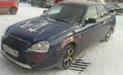 9 399 р. Передний бампер Lancer Style Лада Приора 2172 хэтчбек дорестайлинг (2008-2014) (Неокрашенный)  с доставкой в г. Майкоп. Увеличить фотографию 8