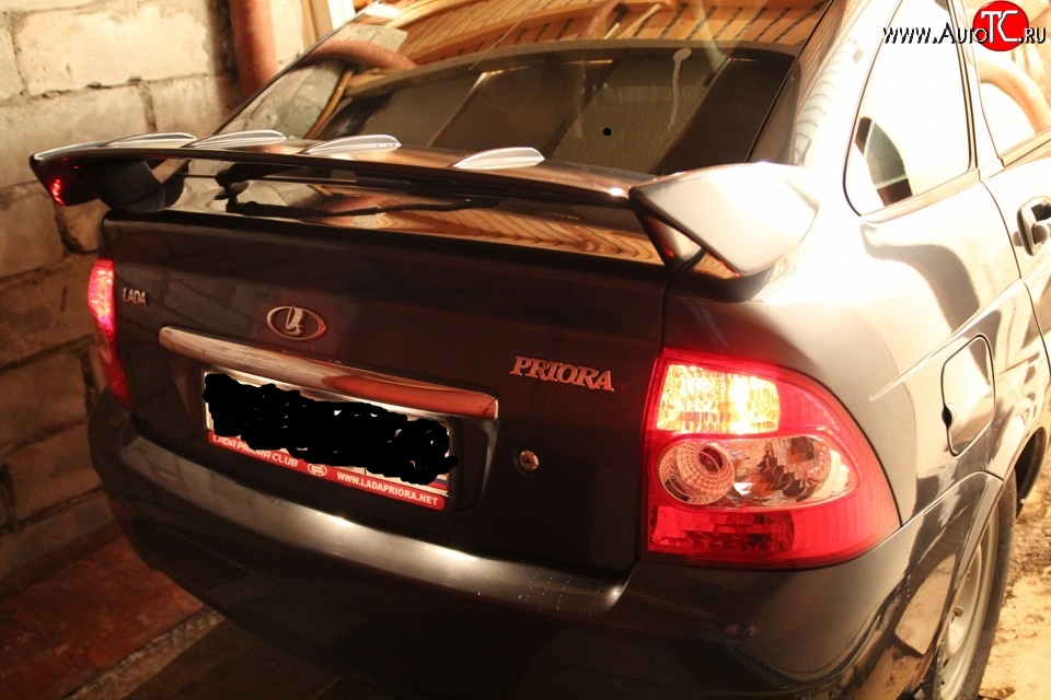 5 249 р. Спойлер багажника 21728 Priora Sport Лада Приора 2172 хэтчбек дорестайлинг (2008-2014) (Неокрашенный)  с доставкой в г. Майкоп