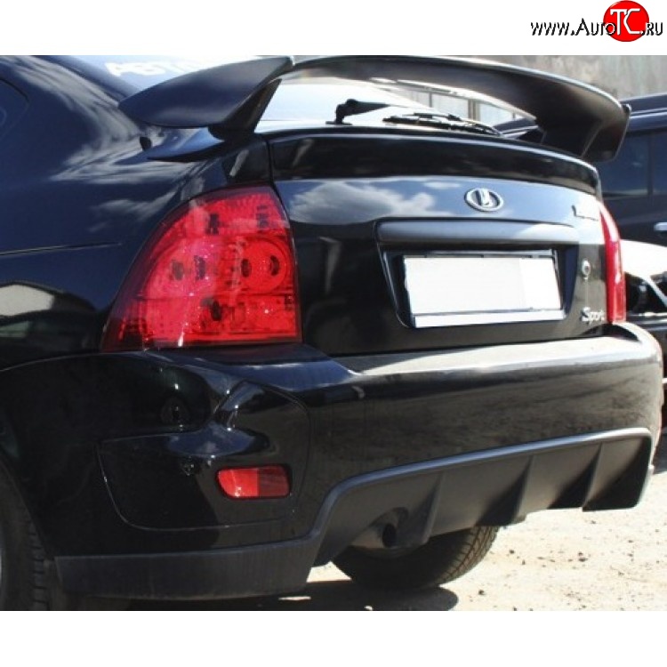 9 599 р. Бампер задний 21728 Priora Sport Лада Приора 2172 хэтчбек дорестайлинг (2008-2014) (Неокрашенный)  с доставкой в г. Майкоп