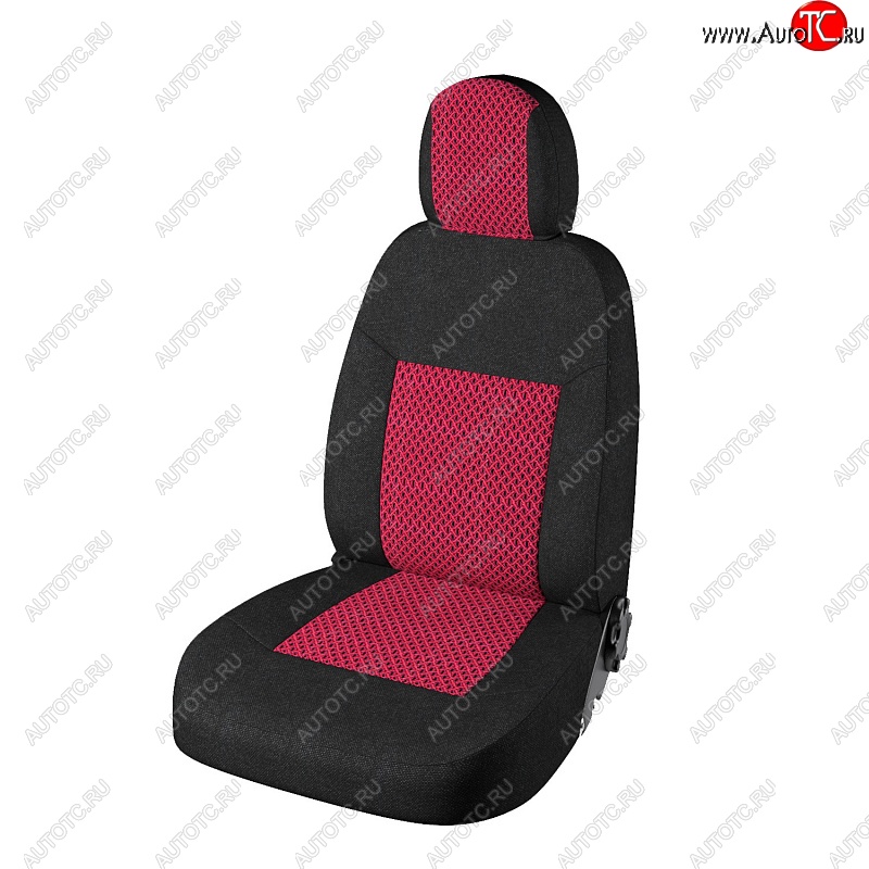 4 299 р. Чехлы для сидений Lord Autofashion Стандарт Плюс (жаккард) Лада Приора 2172 хэтчбек дорестайлинг (2008-2014) (Чёрный, вставка Рогожка Красная)  с доставкой в г. Майкоп