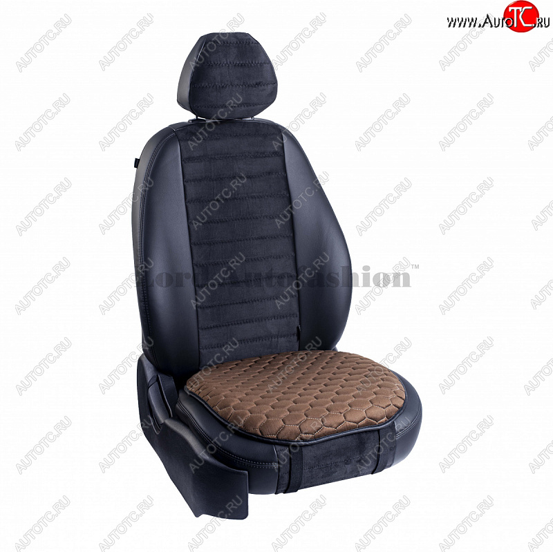 689 р. Подушка для сиденья универсальная Lord Autofashion Комфорт+ (велюр)   (Коричневый)  с доставкой в г. Майкоп