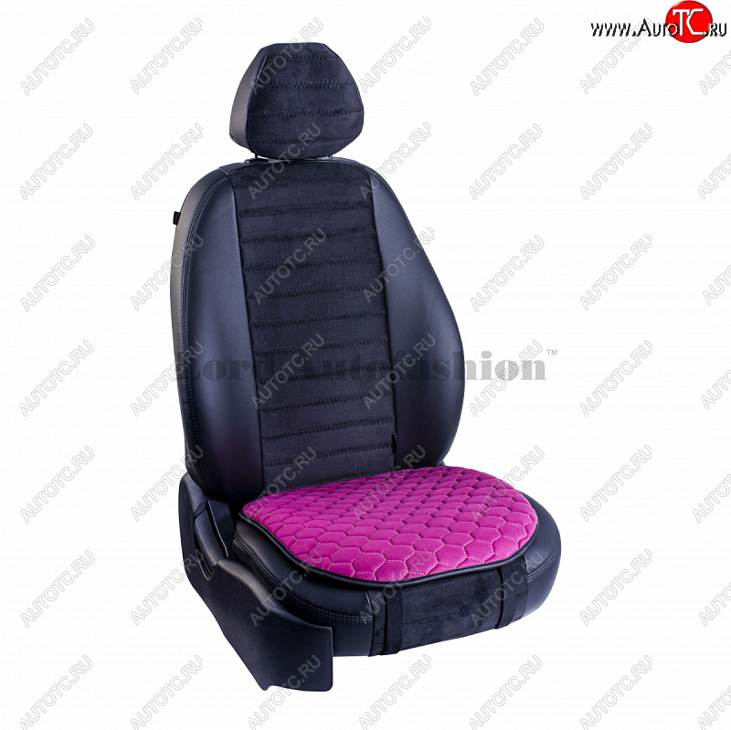679 р. Подушка для сиденья универсальная Lord Autofashion Комфорт+ (велюр)   (Фуксия)  с доставкой в г. Майкоп