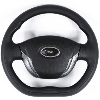 3 389 р. Рулевое колесо Turbo (Ø360 мм)  Лада Приора ( 2170,  2171,  2172,  21728) (2007-2018) седан дорестайлинг, универсал дорестайлинг , хэтчбек дорестайлинг, купе дорестайлинг, купе рестайлинг, седан рестайлинг, универсал рестайлинг, хэтчбек рестайлин (Карбон)  с доставкой в г. Майкоп. Увеличить фотографию 5