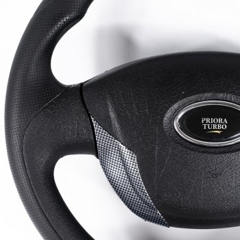 3 389 р. Рулевое колесо Turbo (Ø360 мм)  Лада Приора ( 2170,  2171,  2172,  21728) (2007-2018) седан дорестайлинг, универсал дорестайлинг , хэтчбек дорестайлинг, купе дорестайлинг, купе рестайлинг, седан рестайлинг, универсал рестайлинг, хэтчбек рестайлин (Карбон)  с доставкой в г. Майкоп. Увеличить фотографию 7