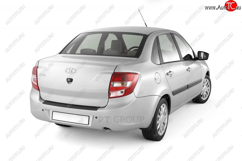939 р. Накладка защитная на задний бампер Petroil Tuning Лада Гранта 2190 седан  дорестайлинг (2011-2017) (Текстурная поверхность)  с доставкой в г. Майкоп