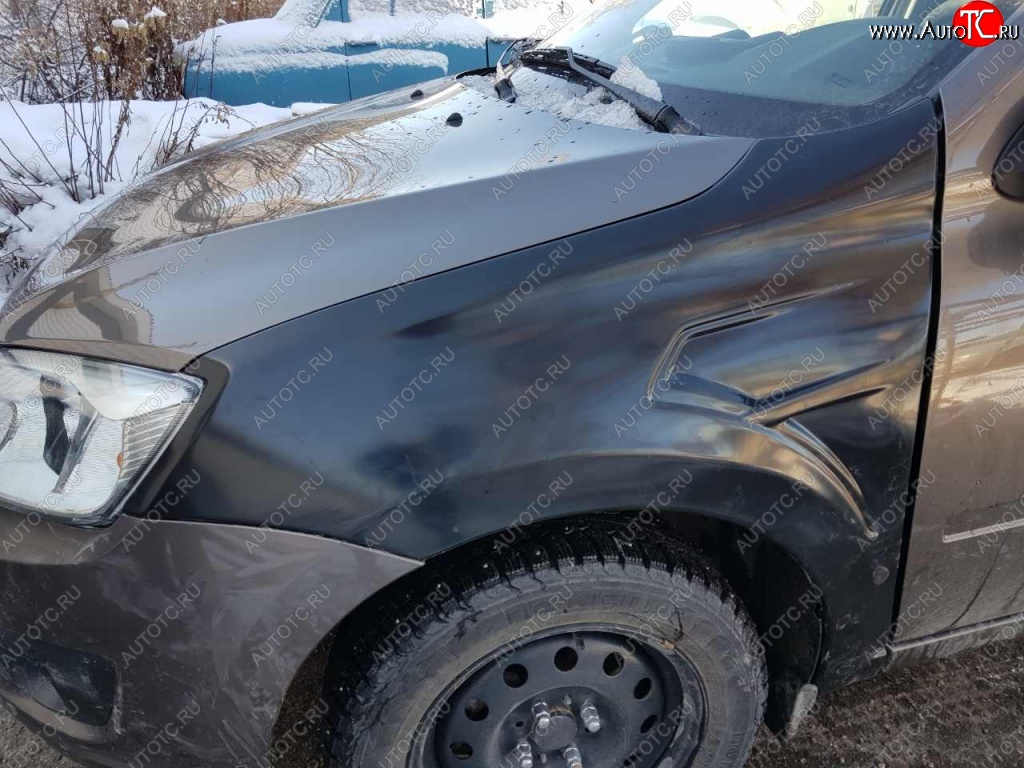 4 199 р. Переднее левое крыло Avtoritet Лада Гранта Спорт 2191 лифтбэк рестайлинг (2023-2025) (Жабры без выреза, Неокрашенное)  с доставкой в г. Майкоп