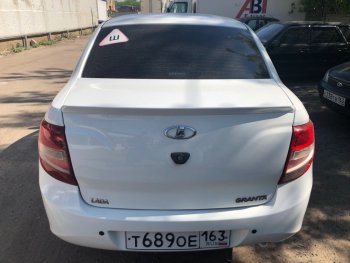 2 699 р. Лип спойлер CT Лада Гранта Спорт 2190 седан рестайлинг (2023-2025) (Неокрашенный)  с доставкой в г. Майкоп. Увеличить фотографию 2