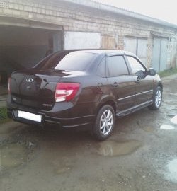 2 749 р. Накладка Sport-Style на задний бампер Лада Гранта 2190  дорестайлинг (2011-2017) (Неокрашенная)  с доставкой в г. Майкоп. Увеличить фотографию 2