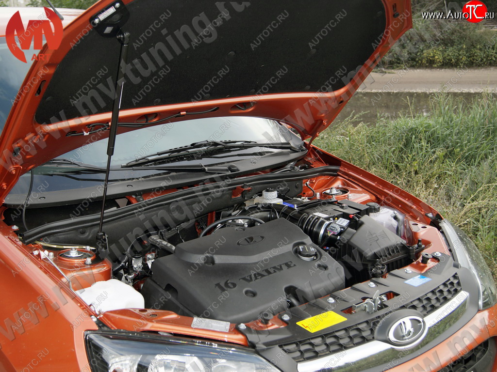 1 799 р. Упор капота MV-Tuning (одинарный; без кронштейна) Лада Гранта FL 2190 седан рестайлинг (2018-2025)  с доставкой в г. Майкоп