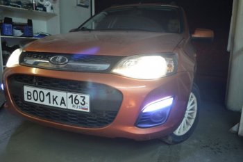 1 369 р. Дневные ходовые огни ЛЭД-АВТО Лада Калина 2194 универсал (2014-2018)  с доставкой в г. Майкоп. Увеличить фотографию 2