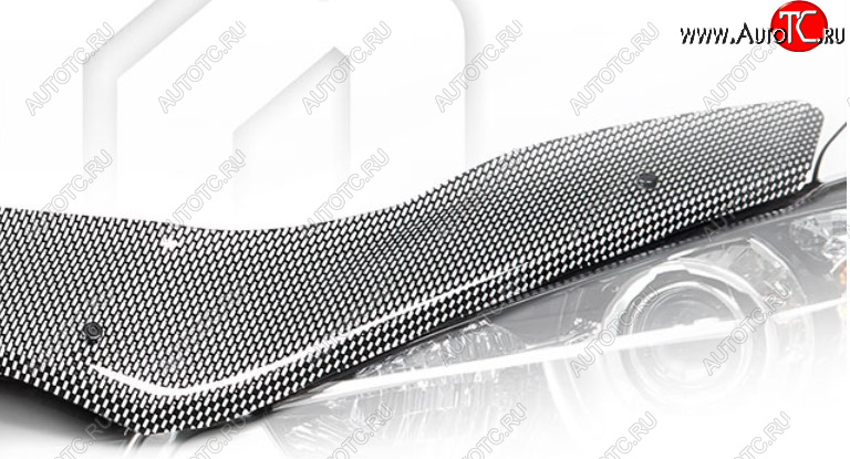 2 399 р. Дефлектор капота CA-Plastic  Лада Нива Трэвел (2021-2025) (212300-80) (Шелкография карбон-серебро)  с доставкой в г. Майкоп
