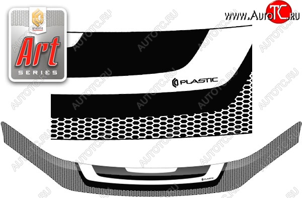 2 199 р. Дефлектор капота CA-Plastiс  Лада Гранта FL  2190 (2018-2025) седан (Серия Art серебро)  с доставкой в г. Майкоп