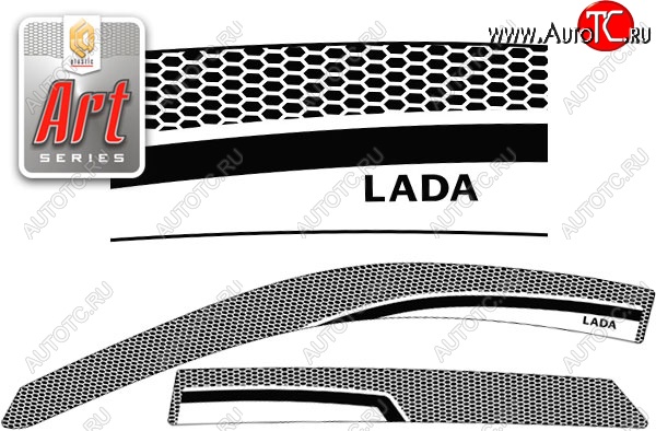 2 159 р. Дефлектора окон CA-Plastic  Лада Гранта  2191 (2013-2017) седан дорестайлинг  (Серия Art белая, Без хром. молдинга)  с доставкой в г. Майкоп
