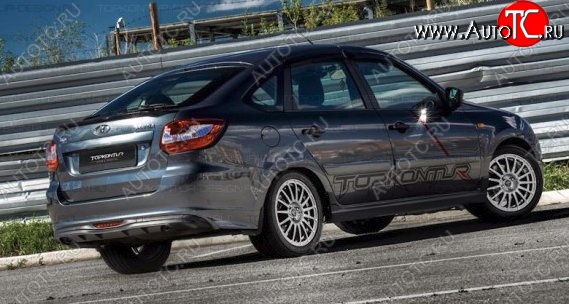 3 699 р. Диффузор заднего бампера TopKontur Design Лада Гранта FL 2191 лифтбек (2018-2025) (Неокрашенная)  с доставкой в г. Майкоп