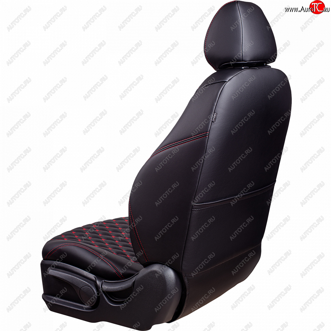 13 949 р. Чехлы для сидений Lord Autofashion Байрон (экокожа, сиденье и спинка 60/40, 3 Г-образных подголовника)  Лада Гранта ( 2190,  2191) (2011-2017) седан  дорестайлинг, седан дорестайлинг  (Черный, вставка черная, строчка красная)  с доставкой в г. Майкоп