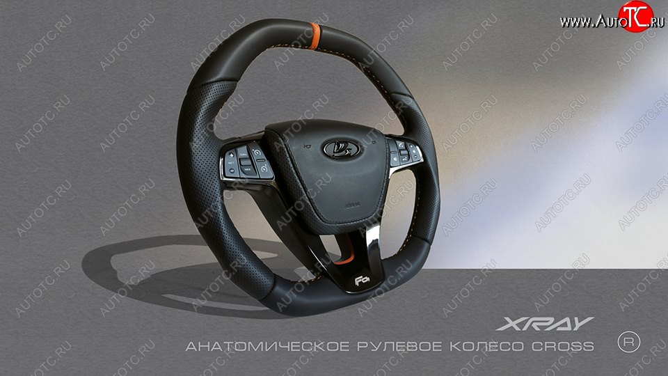 13 899 р. Анатомическое рулевое колесо Cross Лада Веста 2180 седан дорестайлинг (2015-2023) (Без подогрева, На базе руля клиента)  с доставкой в г. Майкоп