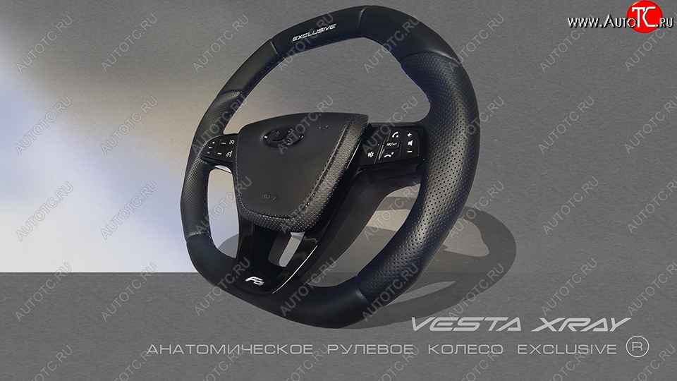 14 199 р. Анатомическое рулевое колесо Exclusive Лада Веста Кросс 2181 универсал рестайлинг (2022-2025) (Без подогрева, На базе руля клиента)  с доставкой в г. Майкоп