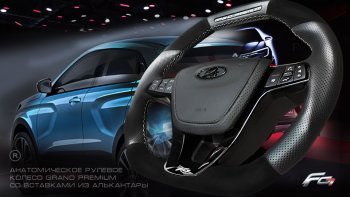 15 699 р. Анатомическое рулевое колесо Grand Premium (алькантара) Лада Веста Кросс 2181 универсал рестайлинг (2022-2025) (Без подогрева, На базе руля клиента)  с доставкой в г. Майкоп. Увеличить фотографию 10