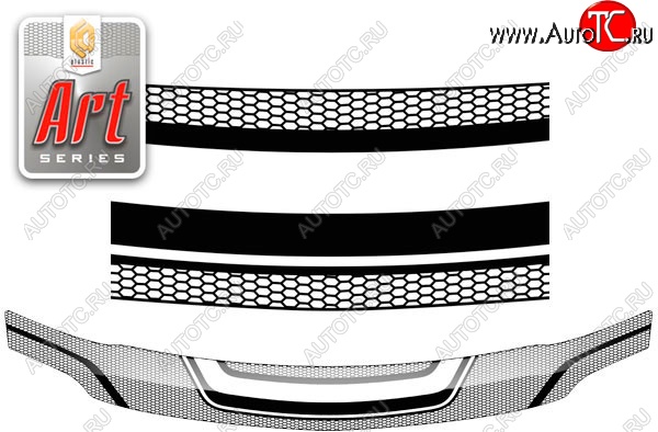 2 199 р. Дефлектор капота CA-Plastiс  Лада Ларгус (2012-2021) дорестайлинг R90 (Серия Art графит)  с доставкой в г. Майкоп