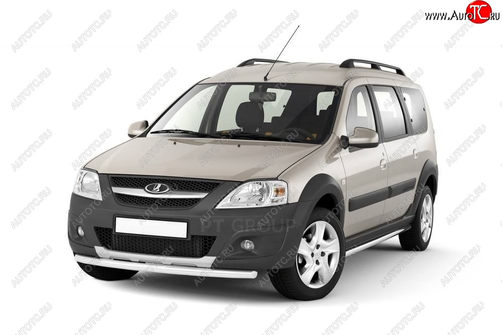 18 699 р. Защита порогов из трубы Ø51 Cross Petroil Tuning Лада Ларгус дорестайлинг R90 (2012-2021) (Нержавейка)  с доставкой в г. Майкоп