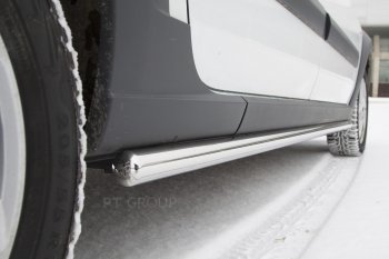 18 699 р. Защита порогов из трубы Ø51 Cross Petroil Tuning Лада Ларгус дорестайлинг R90 (2012-2021) (Нержавейка)  с доставкой в г. Майкоп. Увеличить фотографию 2