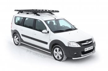 18 699 р. Защита порогов из трубы Ø51 Cross Petroil Tuning Лада Ларгус дорестайлинг R90 (2012-2021) (Нержавейка)  с доставкой в г. Майкоп. Увеличить фотографию 3