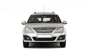 4 799 р. Накладка на решетку радиатора Petroil Tuning Лада Ларгус дорестайлинг R90 (2012-2021) (Нержавеющая полированная сталь)  с доставкой в г. Майкоп. Увеличить фотографию 3