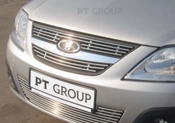 4 799 р. Накладка на решетку переднего бампера Petroil Tuning Лада Ларгус дорестайлинг R90 (2012-2021)  с доставкой в г. Майкоп. Увеличить фотографию 2