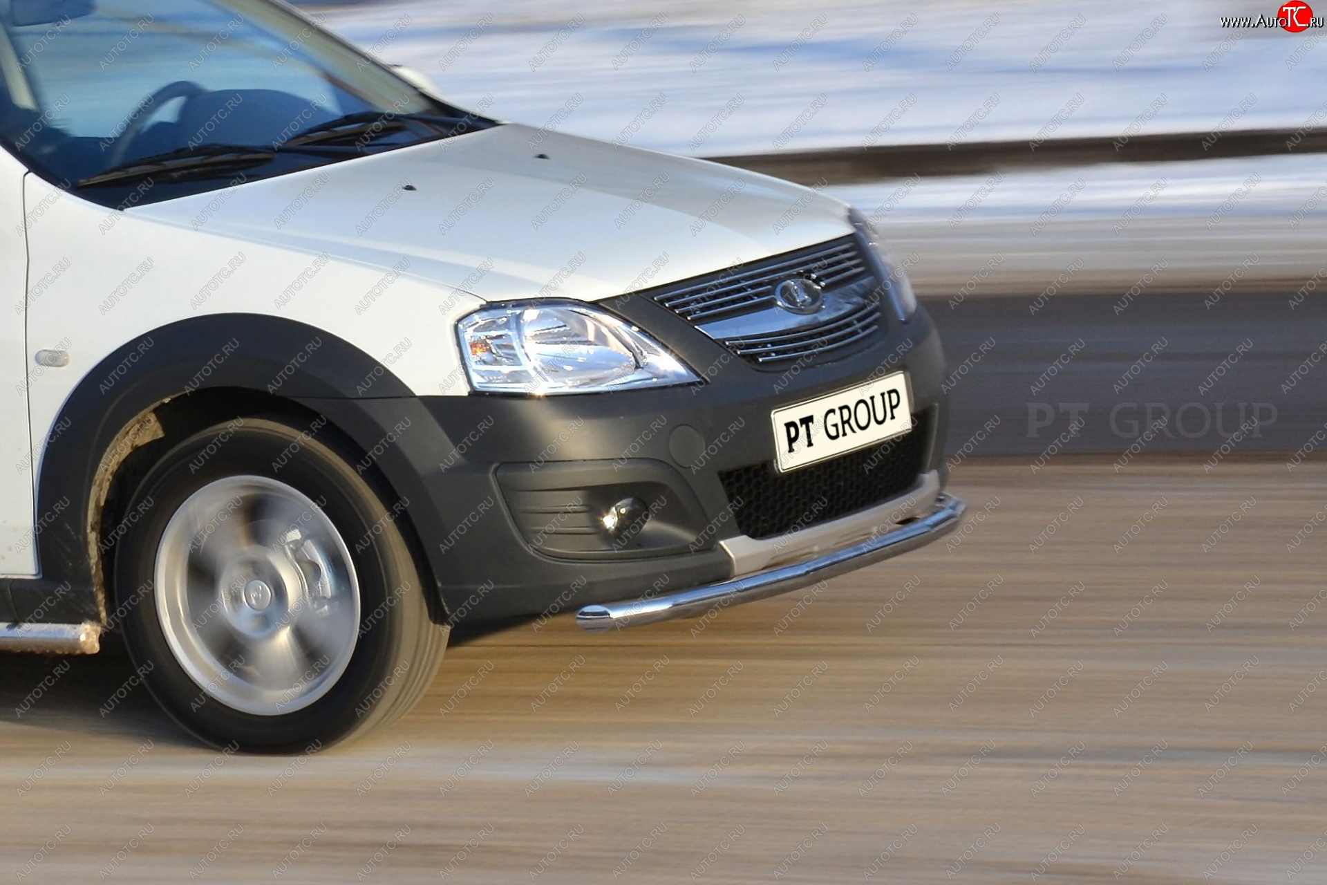 10 599 р. Защита переднего бампера одинарная из трубы d51 мм Cross Petroil Tuning Лада Ларгус дорестайлинг R90 (2012-2021) (Нержавеющая полированная сталь)  с доставкой в г. Майкоп
