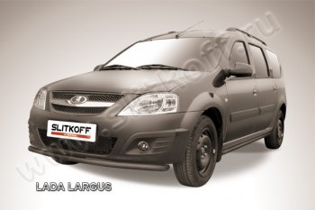 Защита переднего бампер Slitkoff Лада Ларгус (2012-2021) дорестайлинг R90