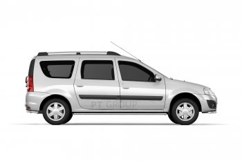 7 009 р. Рейлинги Petroil Tuning Усиленные Лада Ларгус дорестайлинг R90 (2012-2021) (Серебристый муар)  с доставкой в г. Майкоп. Увеличить фотографию 3