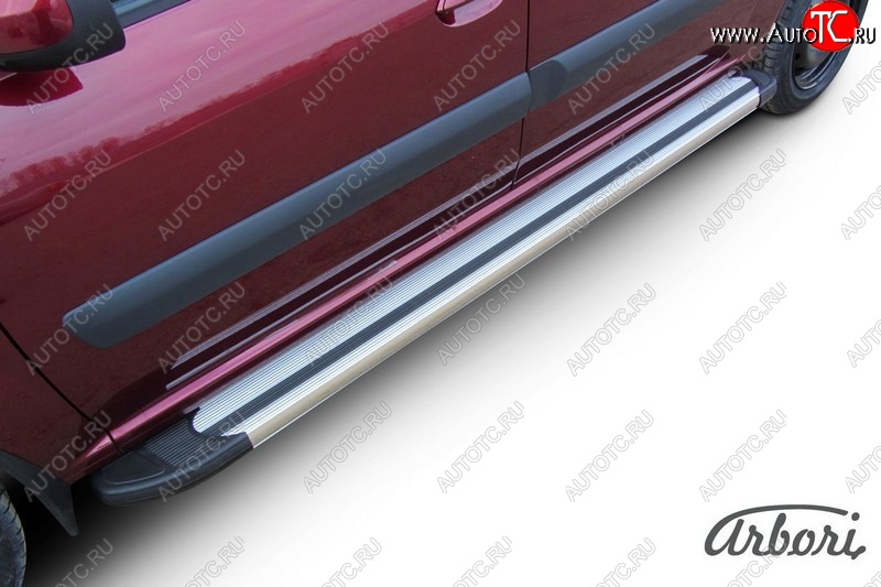 12 149 р. Порожки для ног Arbori Luxe Silver Лада Ларгус дорестайлинг R90 (2012-2021)  с доставкой в г. Майкоп
