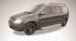 10 999 р. Алюминиевые пороги Slitkoff Luxe Silver Лада Ларгус рестайлинг R90 (2021-2025)  с доставкой в г. Майкоп. Увеличить фотографию 2