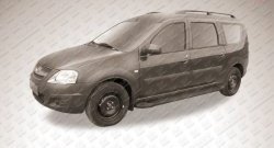 16 999 р. Алюминиевые пороги Slitkoff Optima Black Лада Ларгус рестайлинг R90 (2021-2025)  с доставкой в г. Майкоп. Увеличить фотографию 2