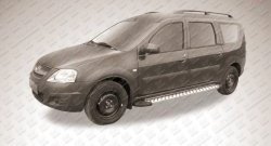 17 749 р. Алюминиевые пороги Slitkoff Standart Silver Лада Ларгус рестайлинг R90 (2021-2025)  с доставкой в г. Майкоп. Увеличить фотографию 2