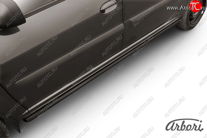 4 409 р. Защита штатных порогов Arbori (черная, d42 mm). Лада Ларгус дорестайлинг R90 (2012-2021)  с доставкой в г. Майкоп