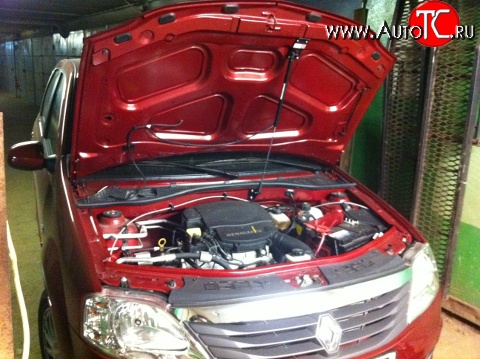 2 969 р. Упор капота Sport Renault Logan 1 дорестайлинг (2004-2010)  с доставкой в г. Майкоп