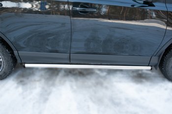 Защита порогов из круглой трубы диаметром 63 мм SLITKOFF v2 Лада Ларгус (2012-2025) дорестайлинг R90, рестайлинг R90