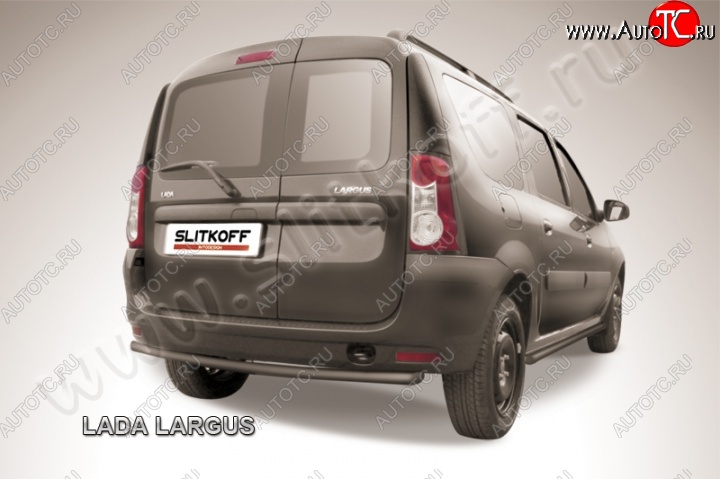 3 999 р. Защита задняя Slitkoff  Лада Ларгус (2012-2021) дорестайлинг R90 (Цвет: серебристый)  с доставкой в г. Майкоп