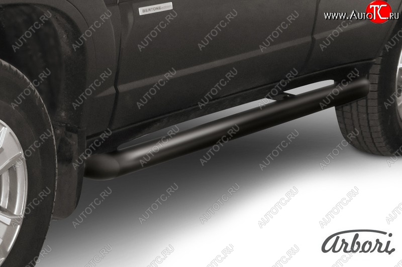 14 349 р. Защита штатных порогов Arbori (черная, d76 mm). Chevrolet Niva 2123 рестайлинг (2009-2020)  с доставкой в г. Майкоп