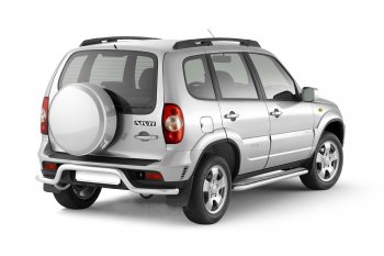 11 999 р. Защита заднего бампера Petroil Tuning Волна (d51) Лада 2123 (Нива Шевроле) 1 рестайлинг (2009-2020) (Нержавеющая полированная сталь)  с доставкой в г. Майкоп. Увеличить фотографию 2