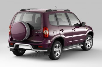11 519 р. Порожки для ног Petroil Tuning (Ø51 мм) Chevrolet Niva 2123 рестайлинг (2009-2020) (Сталь с полимерным покрытием в цвет: серебристый ❞Искра❝)  с доставкой в г. Майкоп. Увеличить фотографию 2
