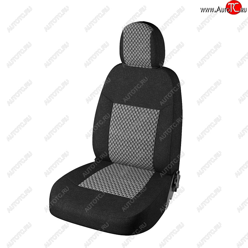 2 199 р. Чехлы для сидений Lord Autofashion Стандарт Плюс (жаккард, 2002-2012)  Chevrolet Niva  2123 (2009-2020), Лада 2123 (Нива Шевроле) (2009-2021) (Чёрный, вставка Стежок Серый)  с доставкой в г. Майкоп