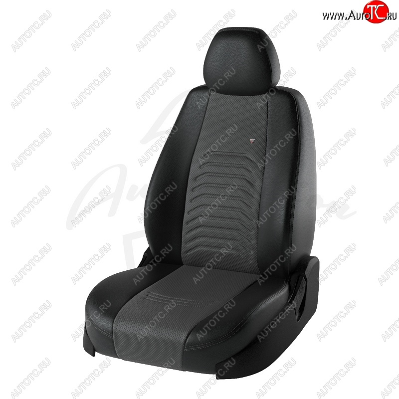 7 699 р. Чехлы для сидений LS Lord Autofashion Денвер (экокожа, с 2016)  Chevrolet Niva  2123 (2009-2020), Лада 2123 (Нива Шевроле) (2009-2021) (Чёрный, вставка серая)  с доставкой в г. Майкоп