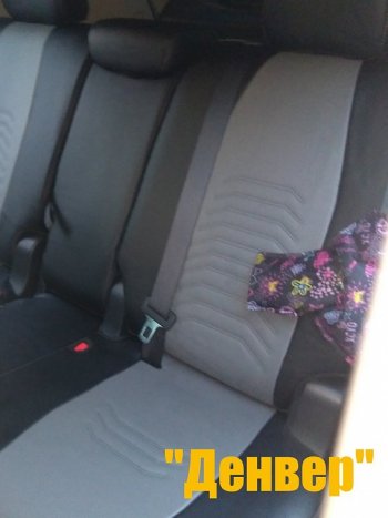 7 699 р. Чехлы для сидений LS Lord Autofashion Денвер (экокожа, с 2016)  Chevrolet Niva  2123 (2009-2020), Лада 2123 (Нива Шевроле) (2009-2021) (Чёрный, вставка серая)  с доставкой в г. Майкоп. Увеличить фотографию 4