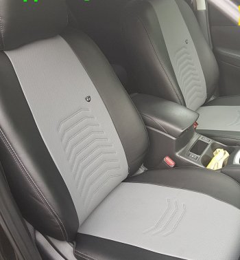 7 699 р. Чехлы для сидений LS Lord Autofashion Денвер (экокожа, с 2016)  Chevrolet Niva  2123 (2009-2020), Лада 2123 (Нива Шевроле) (2009-2021) (Чёрный, вставка серая)  с доставкой в г. Майкоп. Увеличить фотографию 5